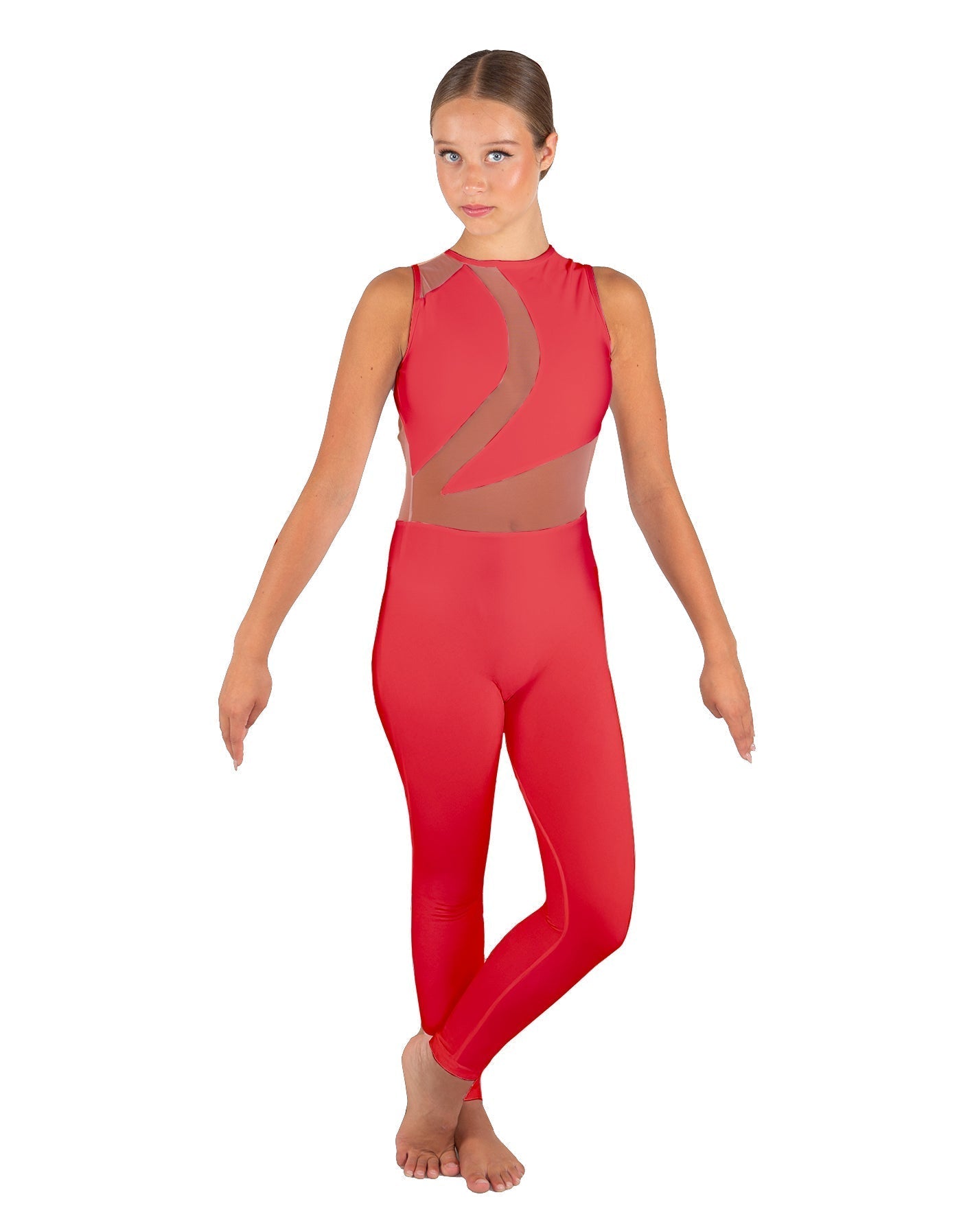 Solid Lycra Embrace Sleeveless Unitard