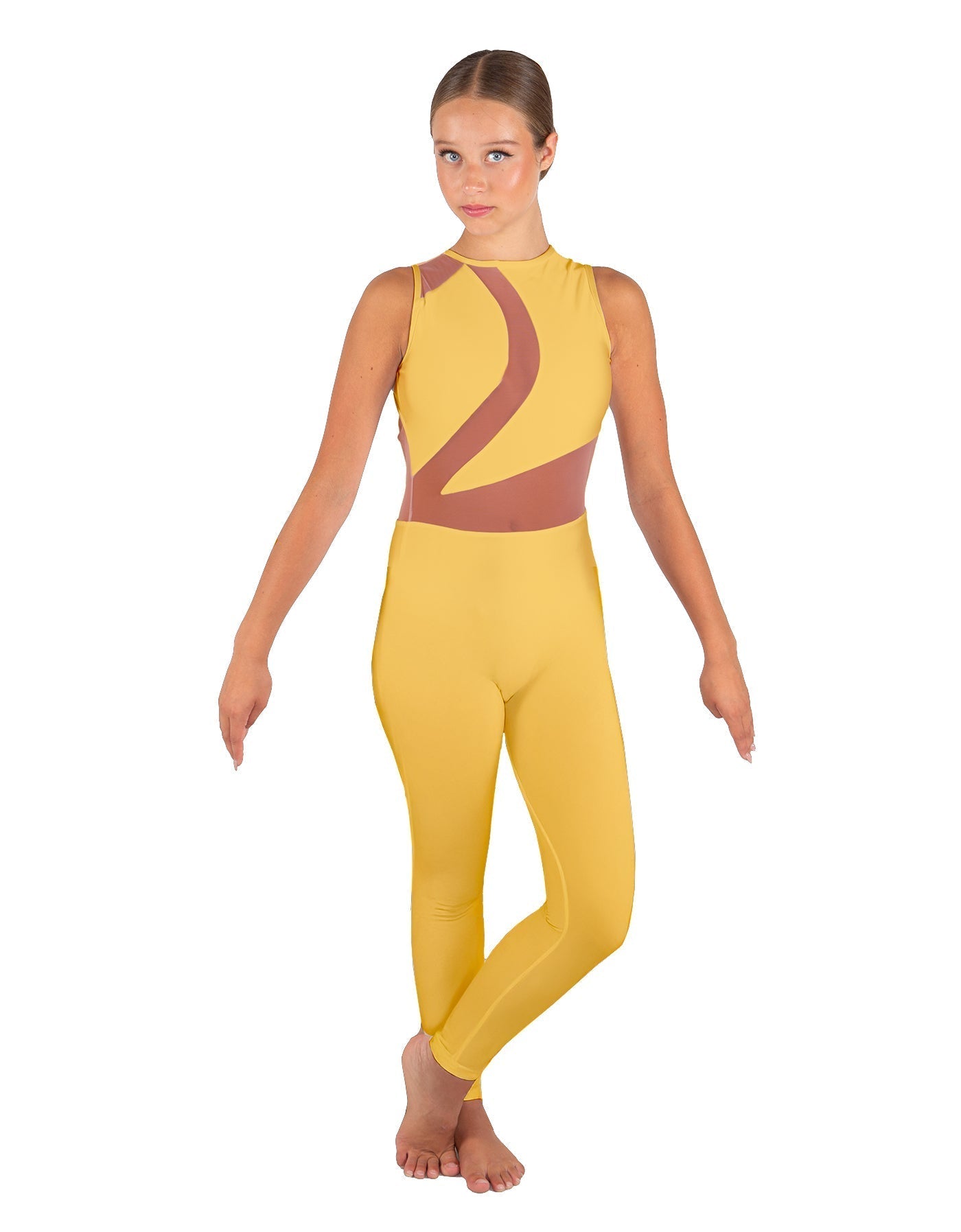 Solid Lycra Embrace Sleeveless Unitard