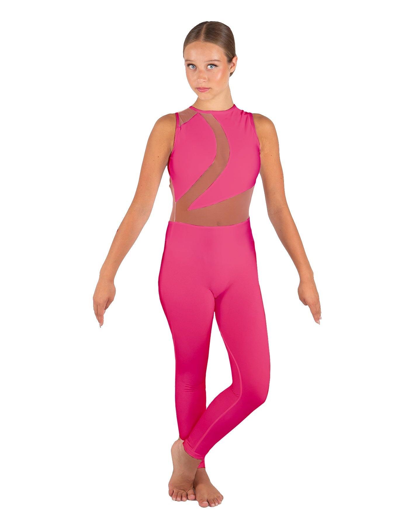 Solid Lycra Embrace Sleeveless Unitard