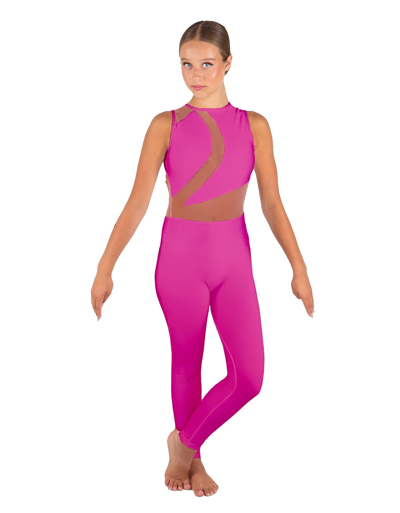 Solid Lycra Embrace Sleeveless Unitard