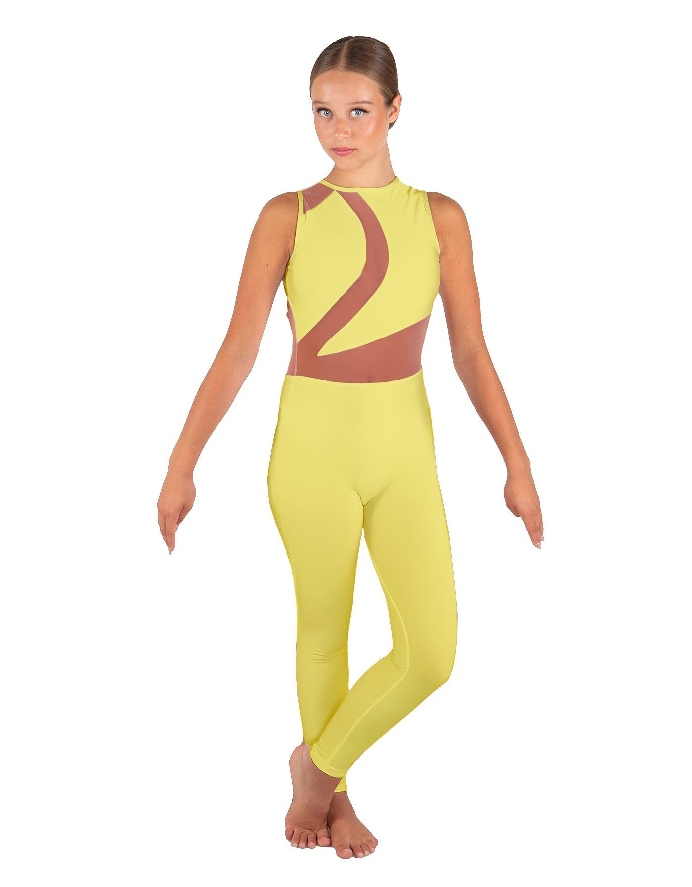 Solid Lycra Embrace Sleeveless Unitard