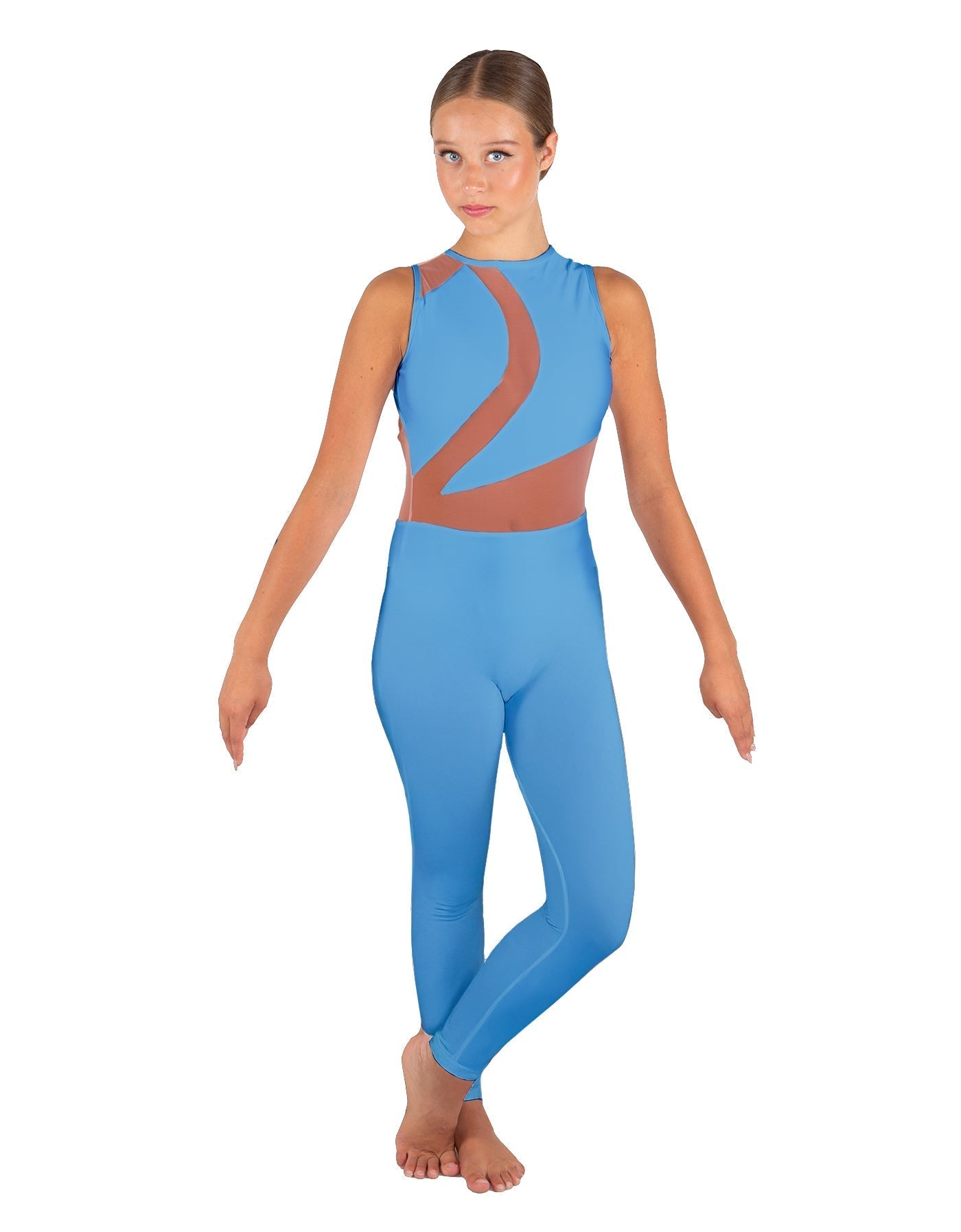 Solid Lycra Embrace Sleeveless Unitard