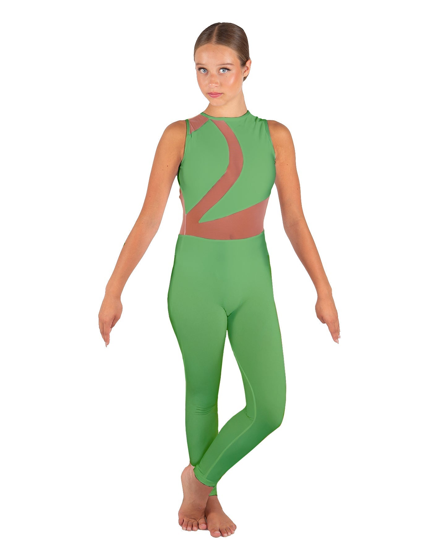 Solid Lycra Embrace Sleeveless Unitard