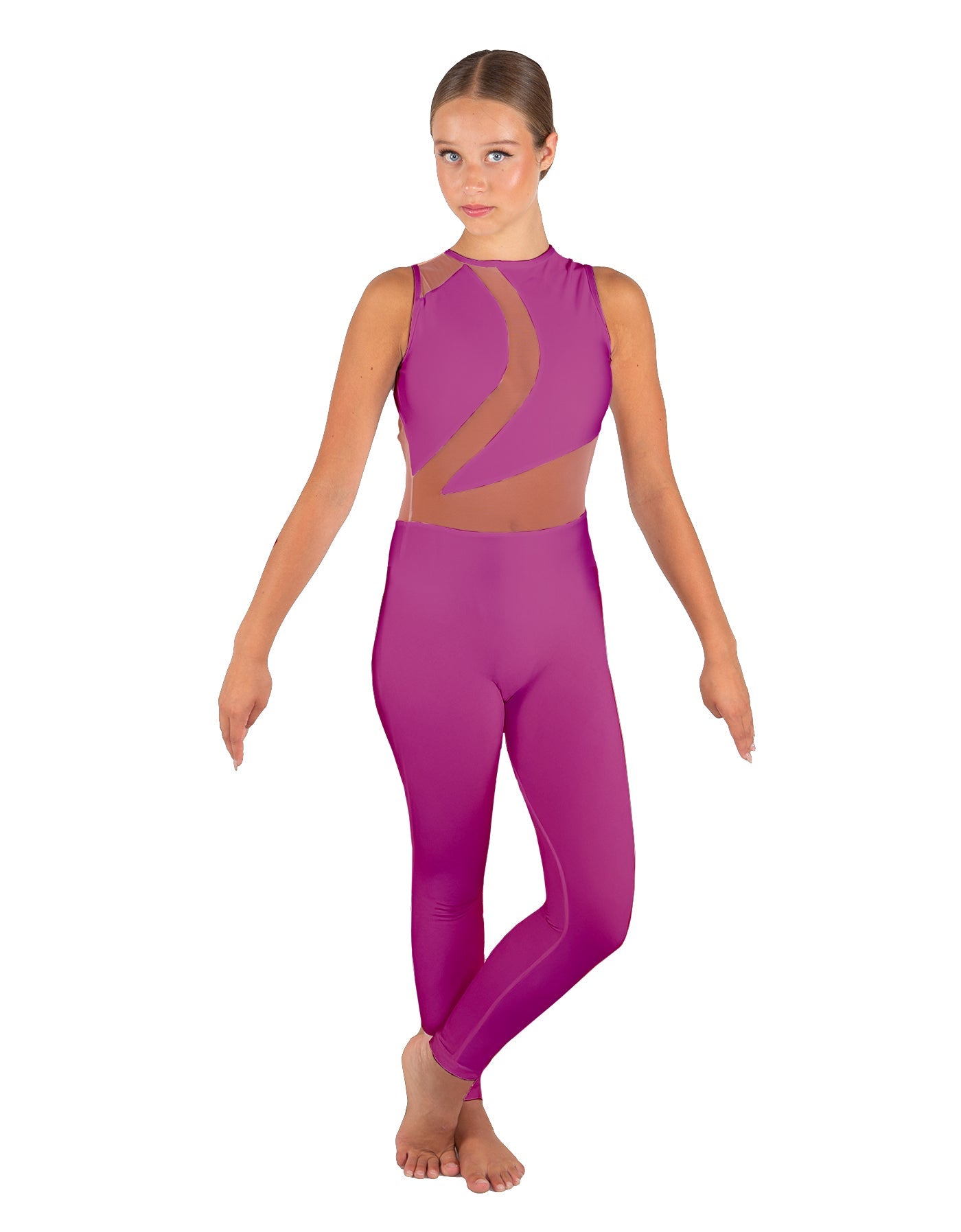 Solid Lycra Embrace Sleeveless Unitard