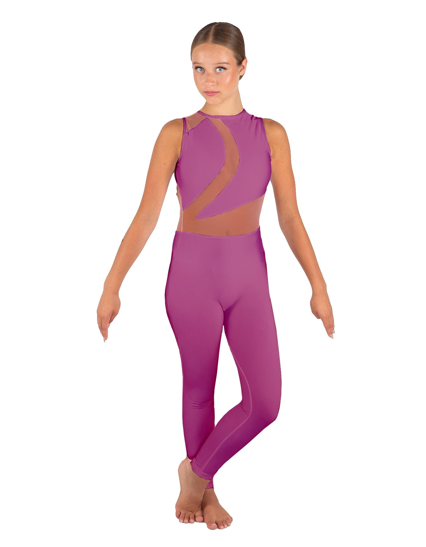 Solid Lycra Embrace Sleeveless Unitard