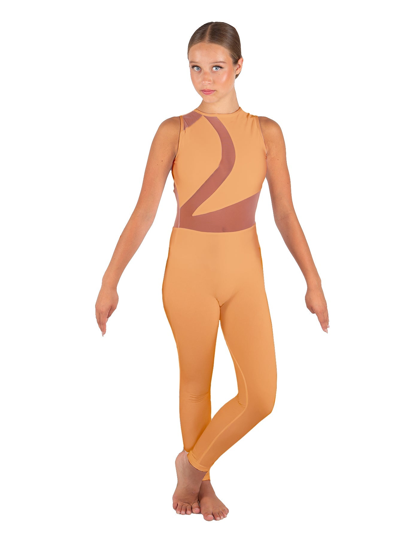 Solid Lycra Embrace Sleeveless Unitard