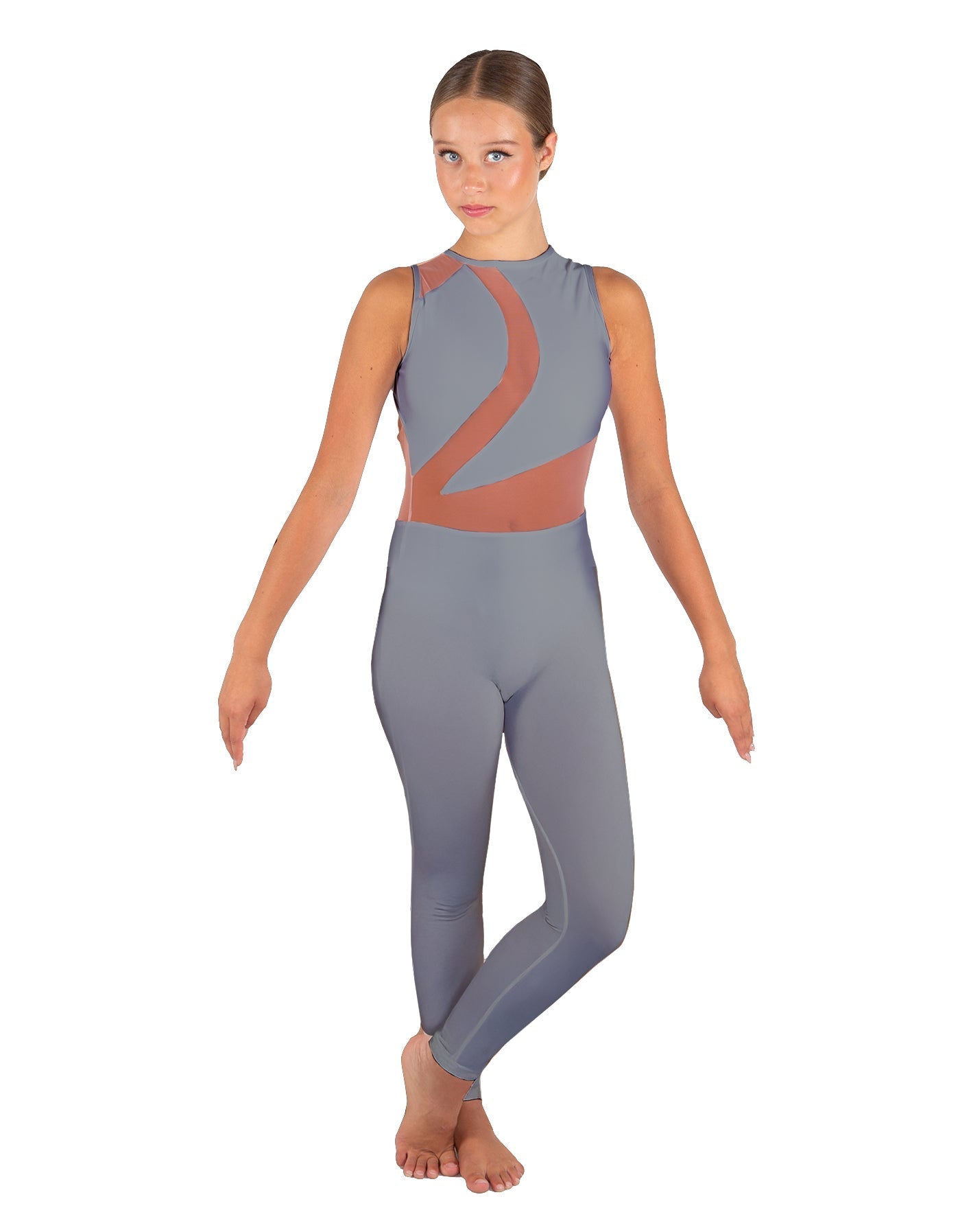 Solid Lycra Embrace Sleeveless Unitard