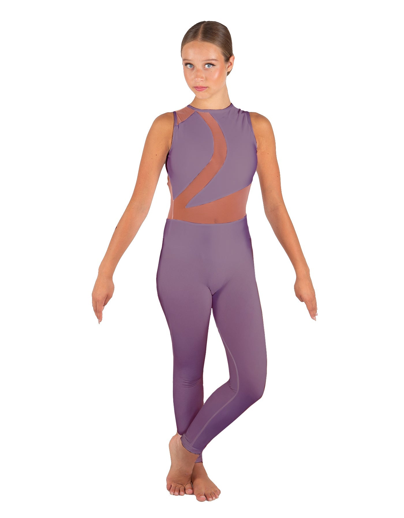 Solid Lycra Embrace Sleeveless Unitard