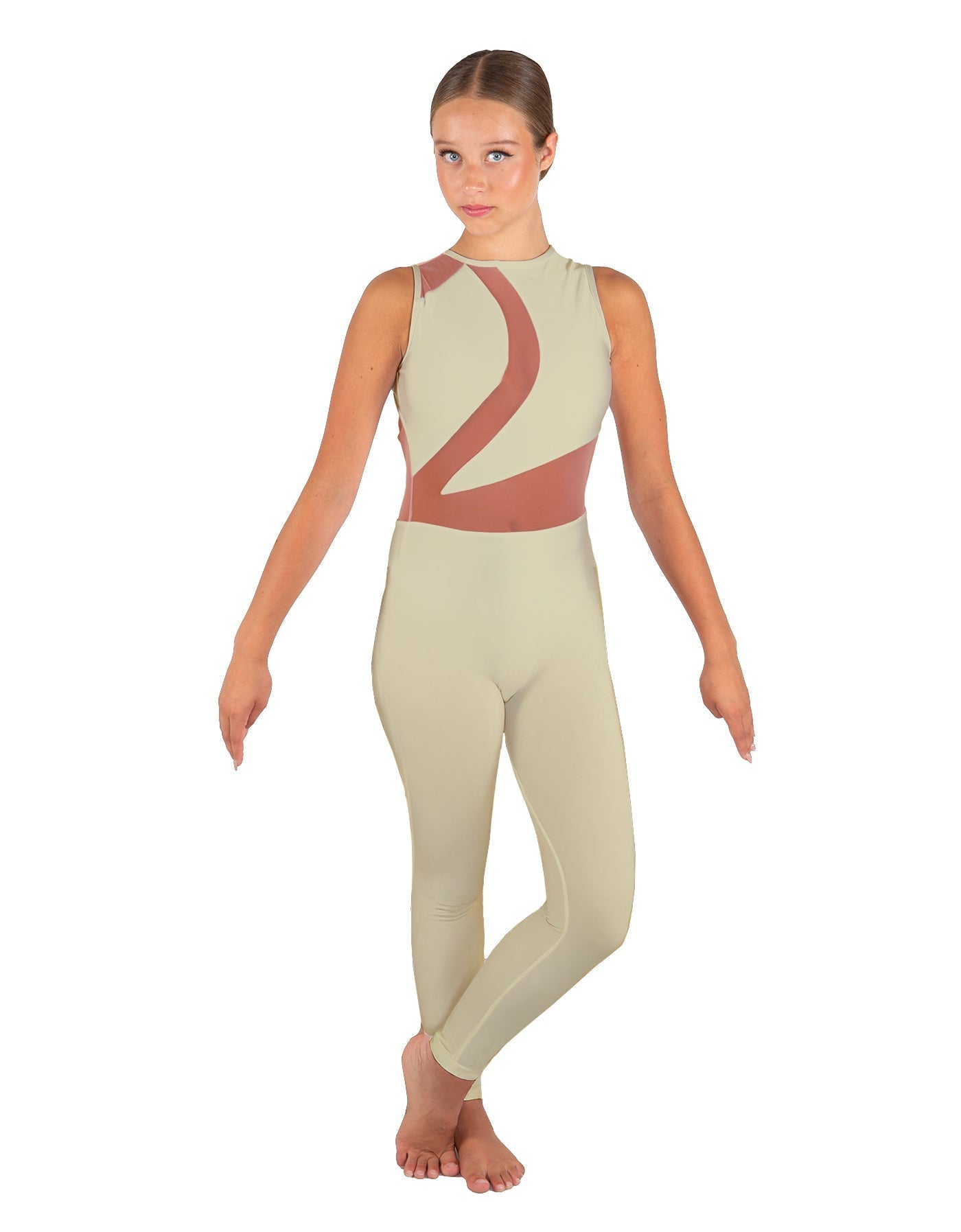 Solid Lycra Embrace Sleeveless Unitard