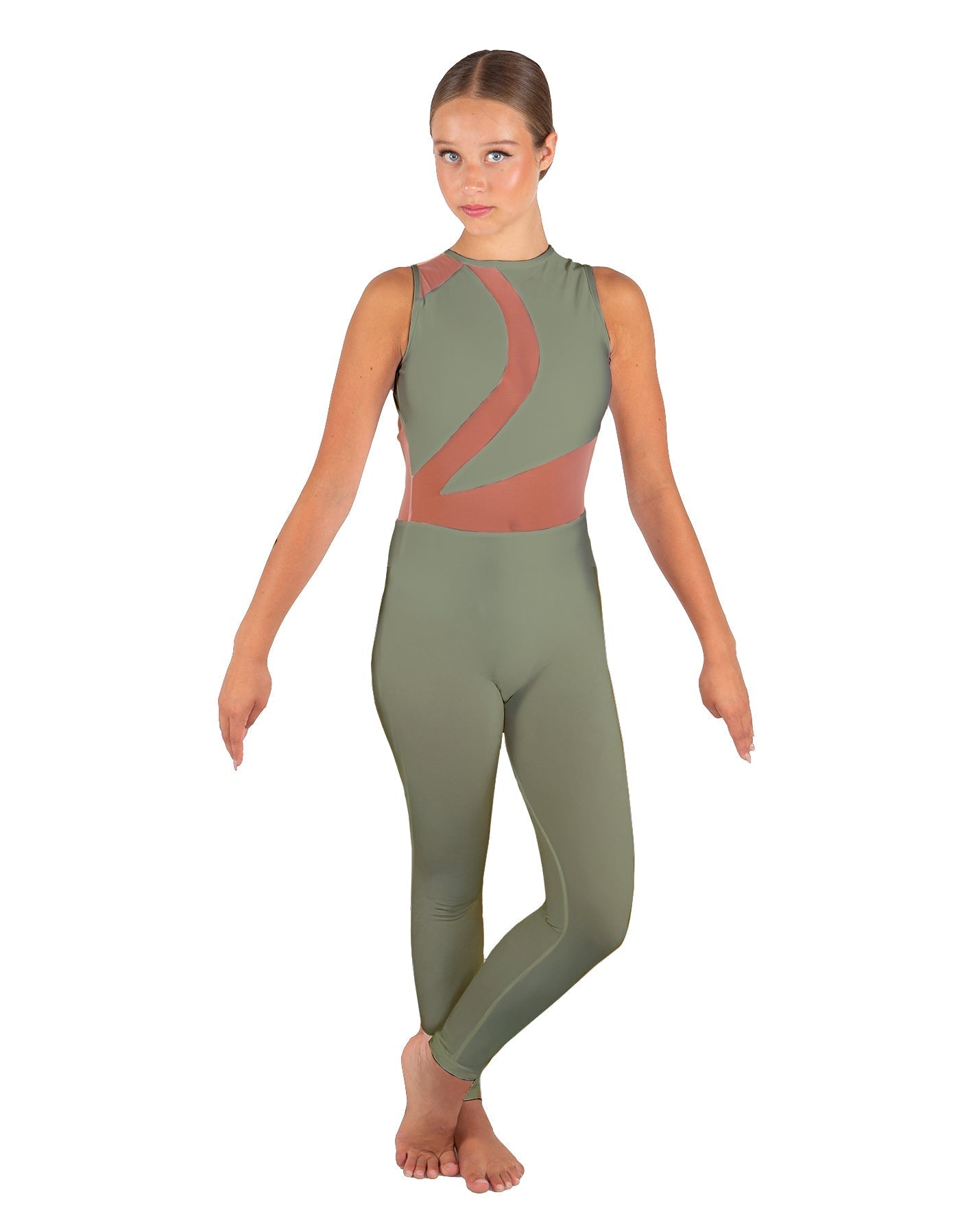 Solid Lycra Embrace Sleeveless Unitard