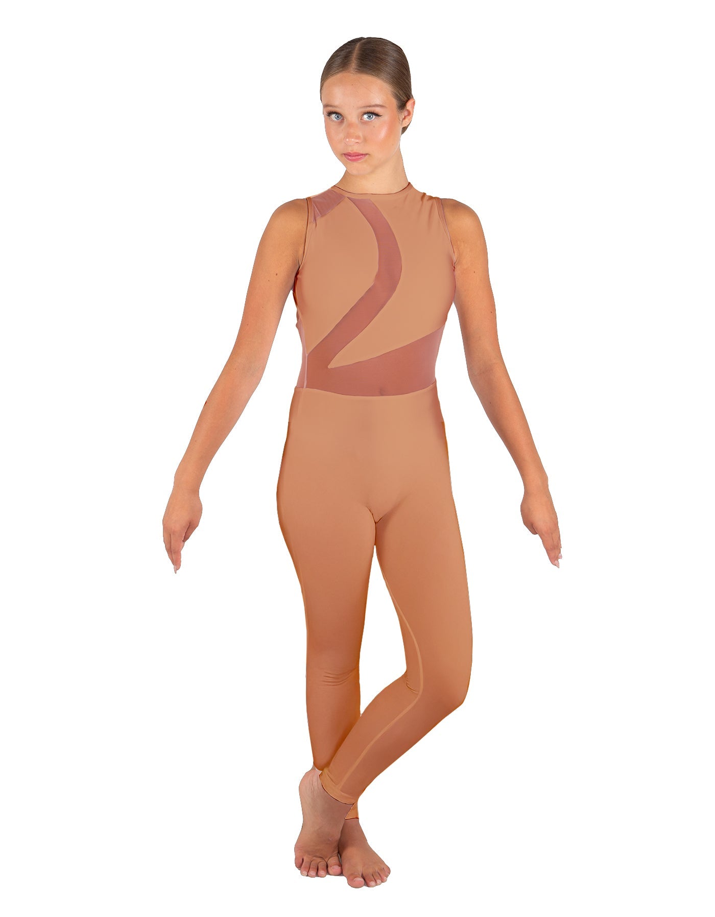 Solid Lycra Embrace Sleeveless Unitard