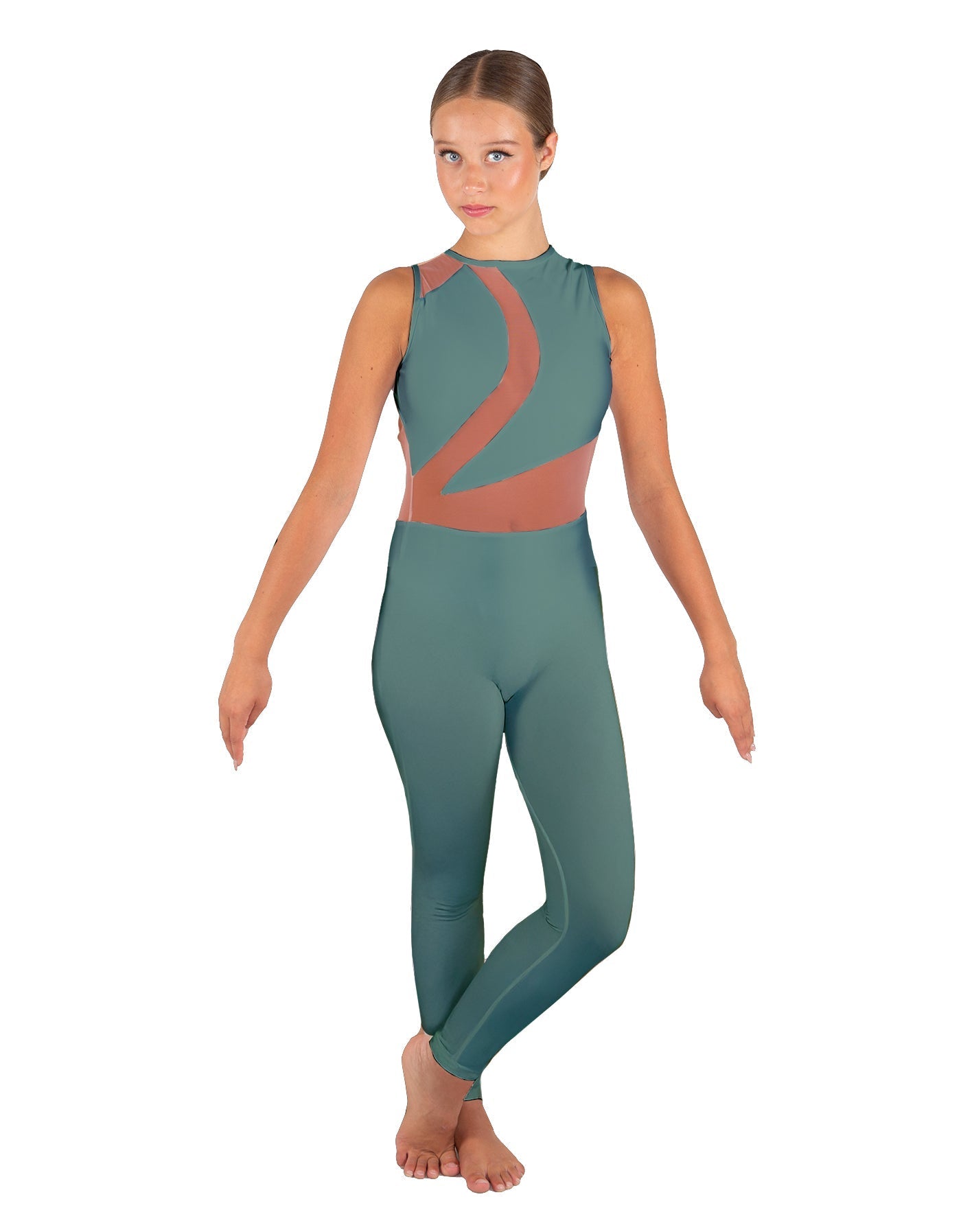 Solid Lycra Embrace Sleeveless Unitard