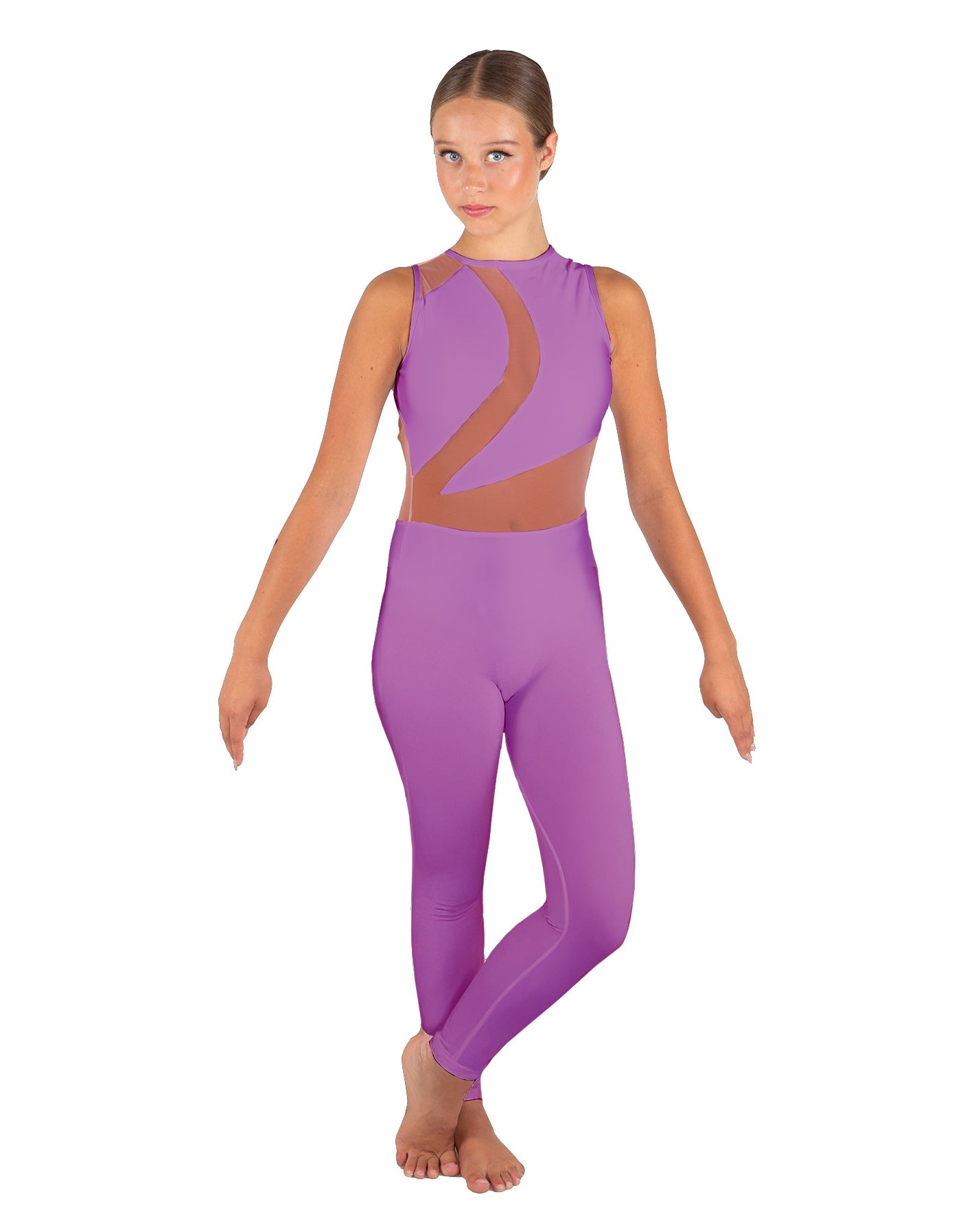 Solid Lycra Embrace Sleeveless Unitard