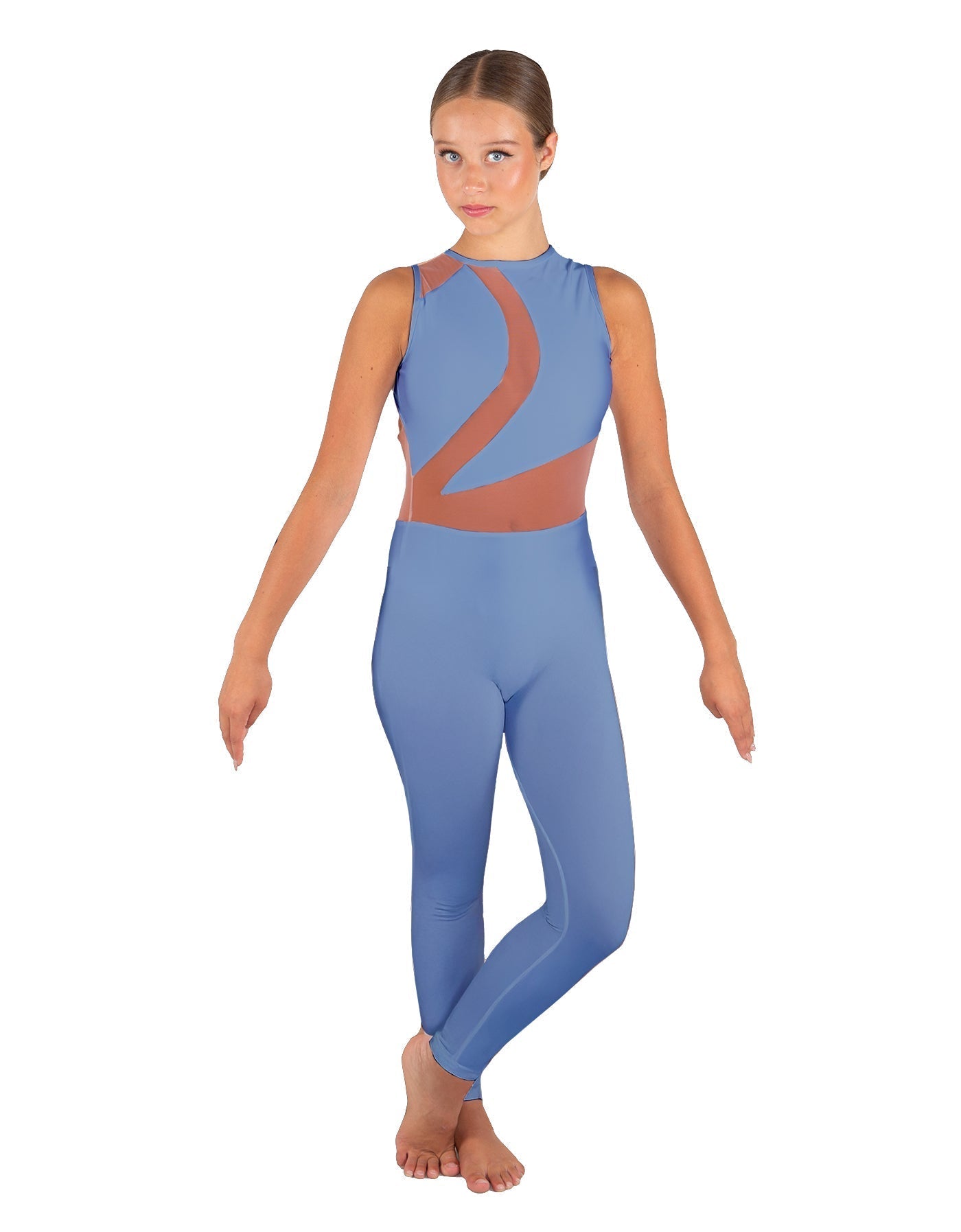 Solid Lycra Embrace Sleeveless Unitard