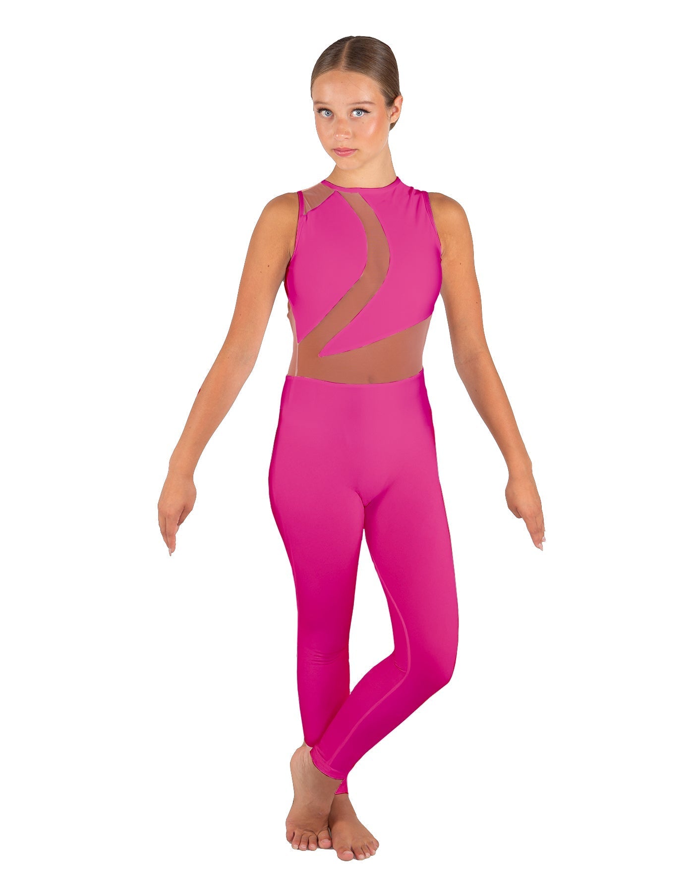 Solid Lycra Embrace Sleeveless Unitard