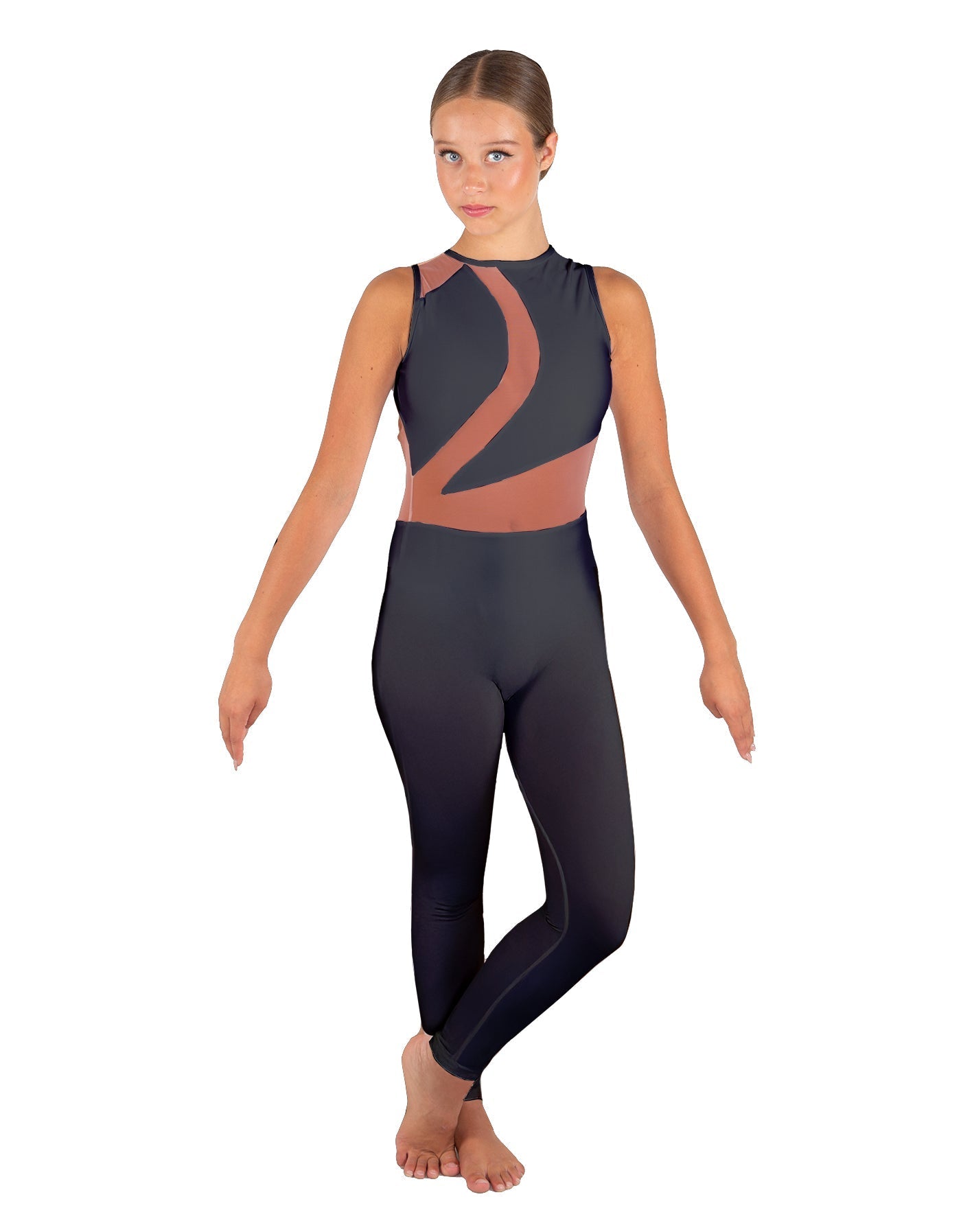 Solid Lycra Embrace Sleeveless Unitard