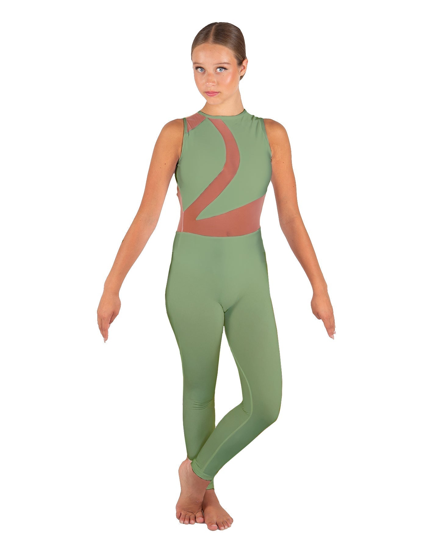 Solid Lycra Embrace Sleeveless Unitard