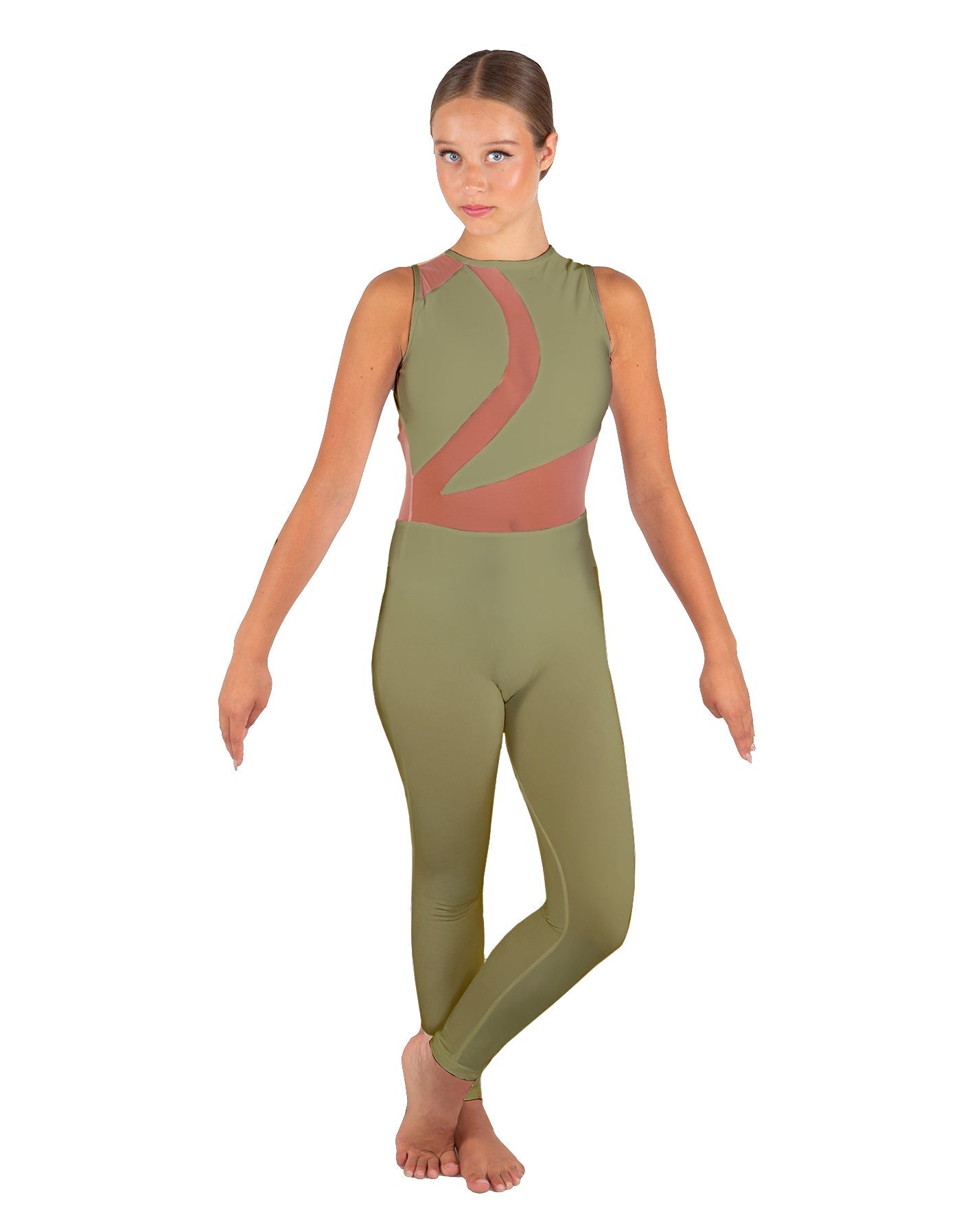 Solid Lycra Embrace Sleeveless Unitard