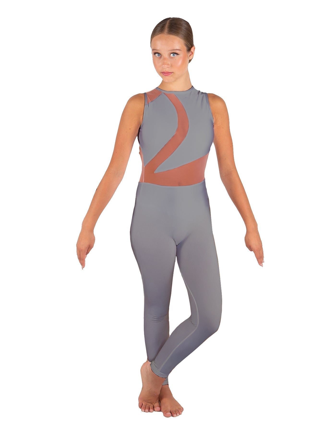 Solid Lycra Embrace Sleeveless Unitard