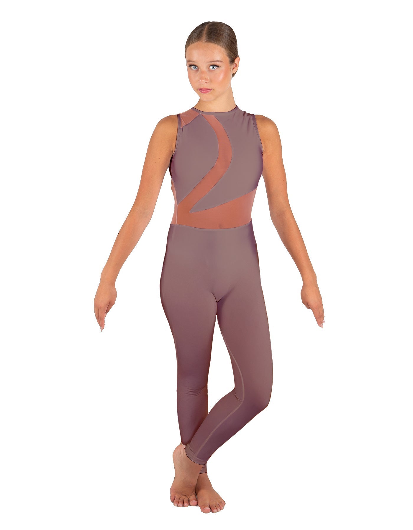 Solid Lycra Embrace Sleeveless Unitard