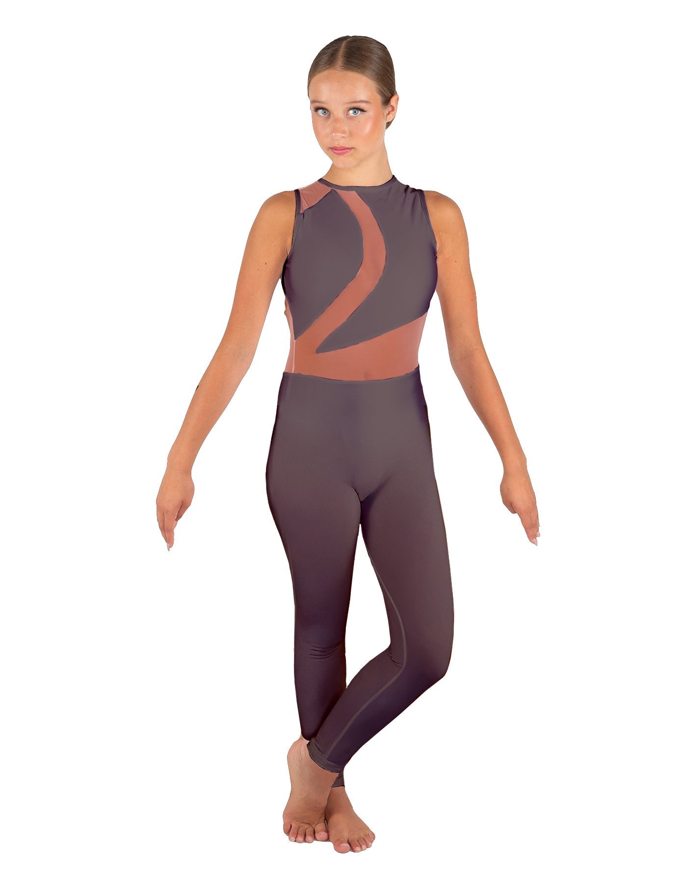 Solid Lycra Embrace Sleeveless Unitard