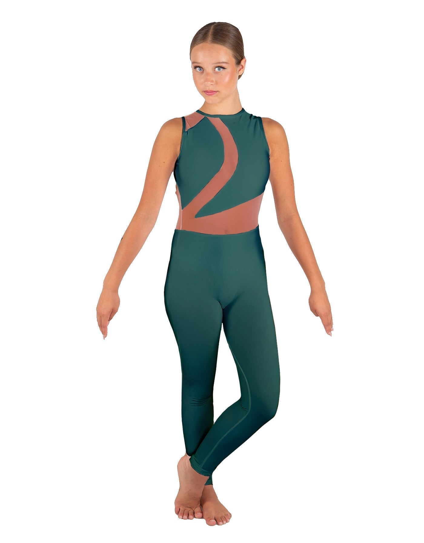 Solid Lycra Embrace Sleeveless Unitard