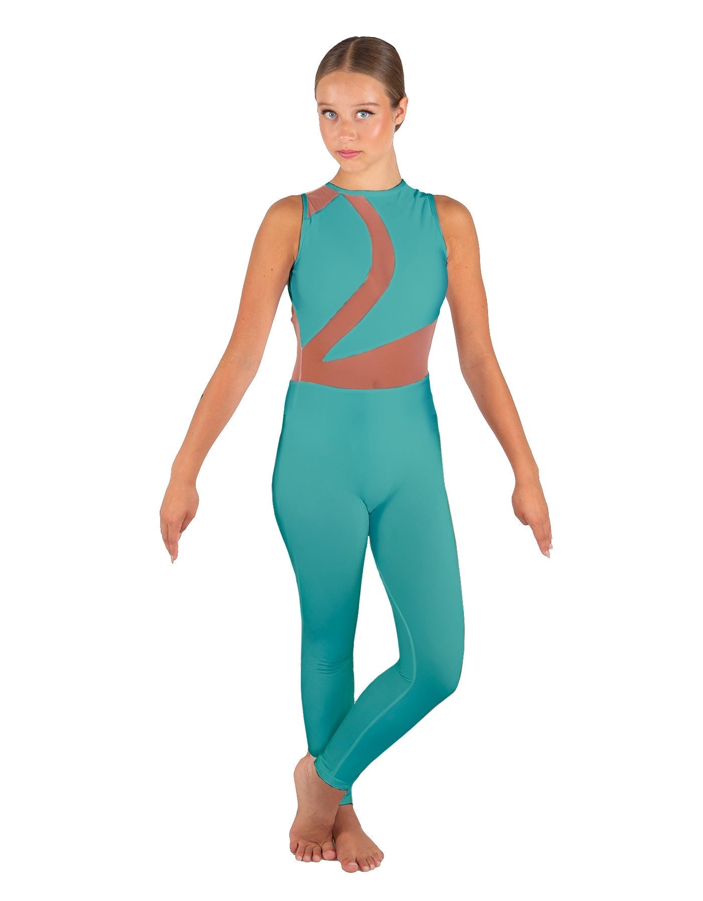 Solid Lycra Embrace Sleeveless Unitard
