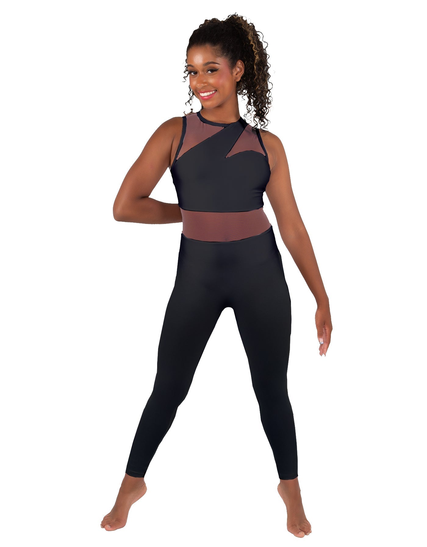 Solid Lycra Ambition Sleeveless Unitard
