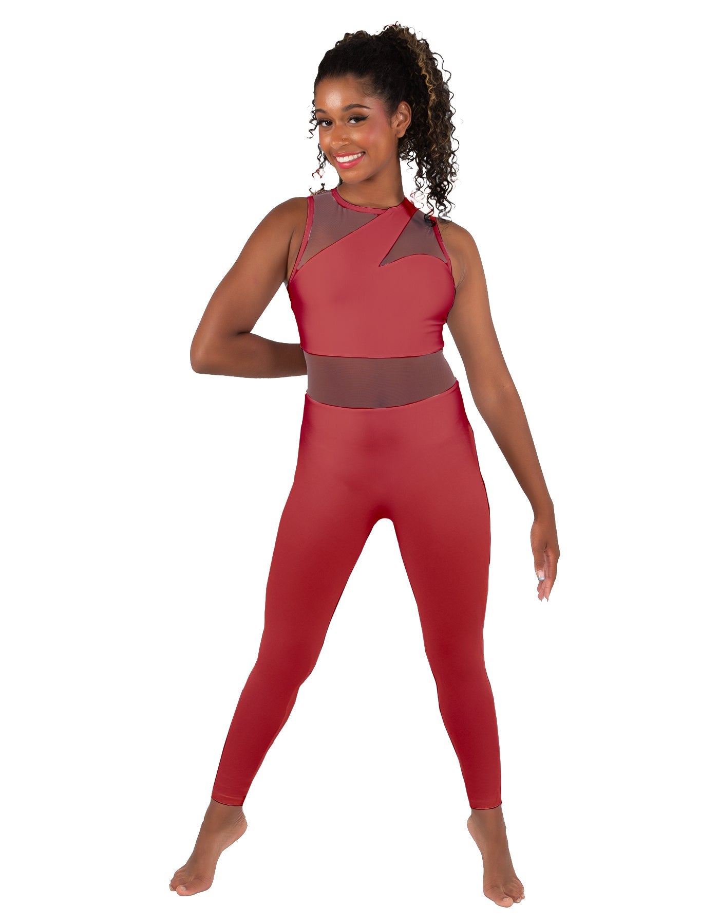 Solid Lycra Ambition Sleeveless Unitard