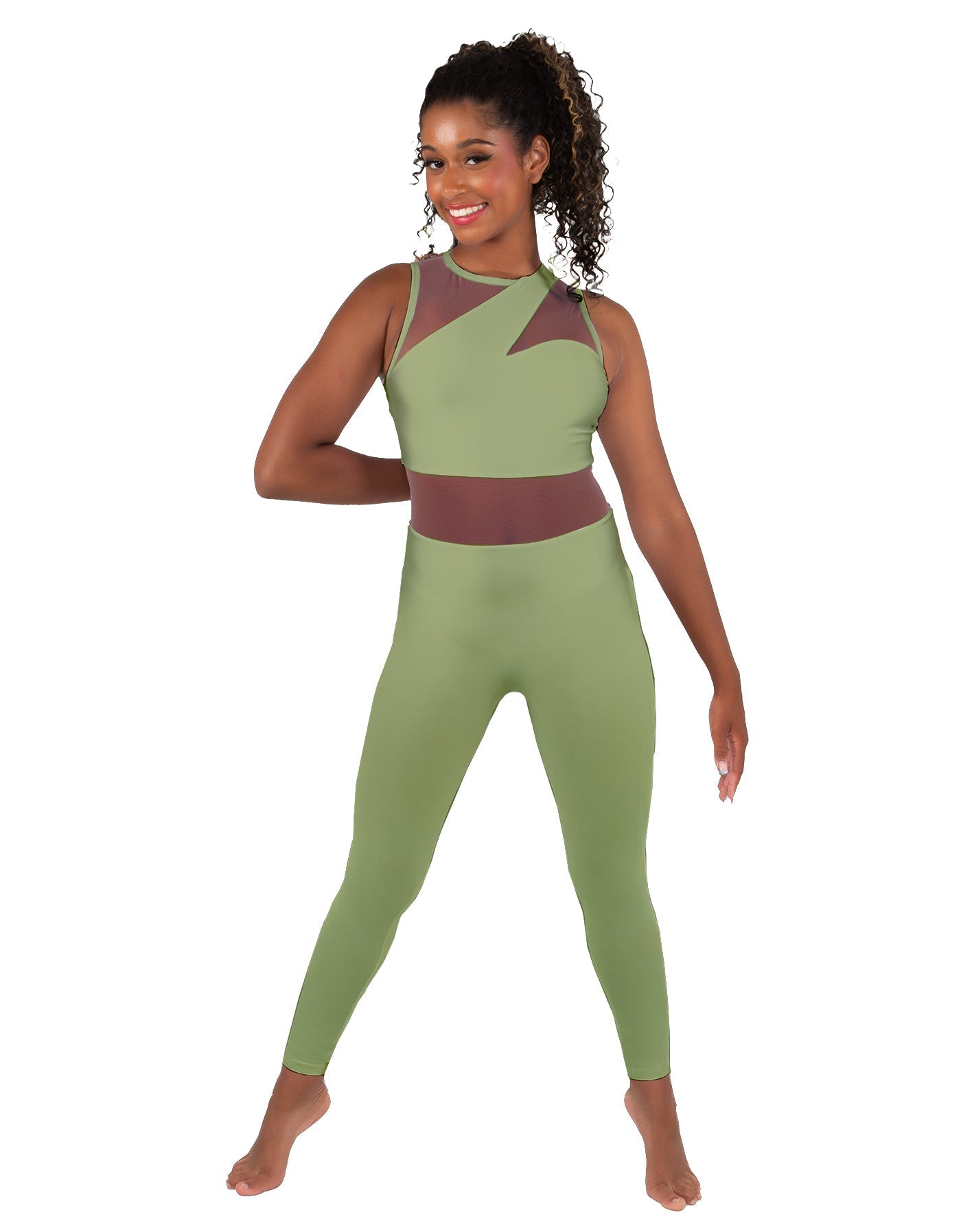 Solid Lycra Ambition Sleeveless Unitard
