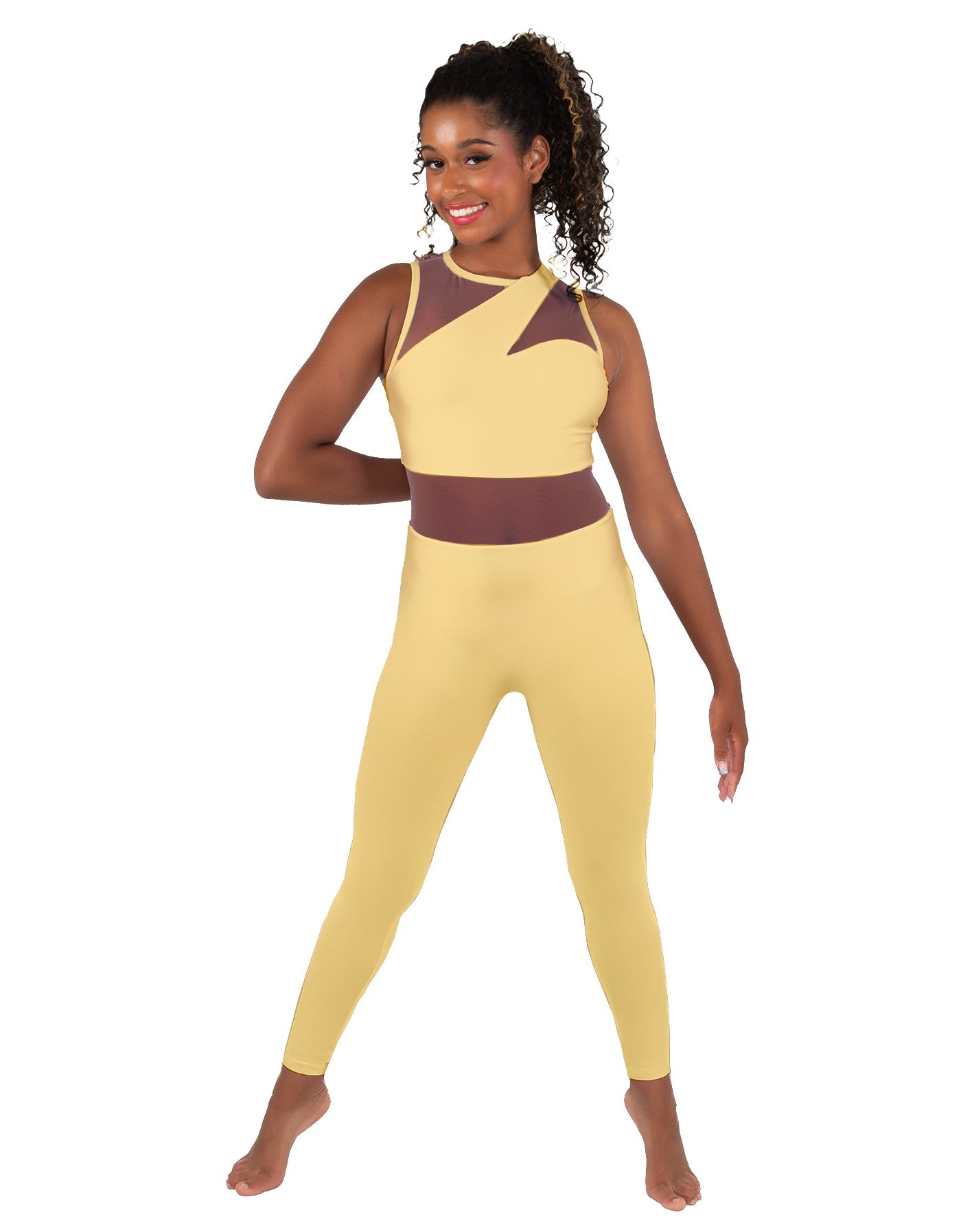Solid Lycra Ambition Sleeveless Unitard