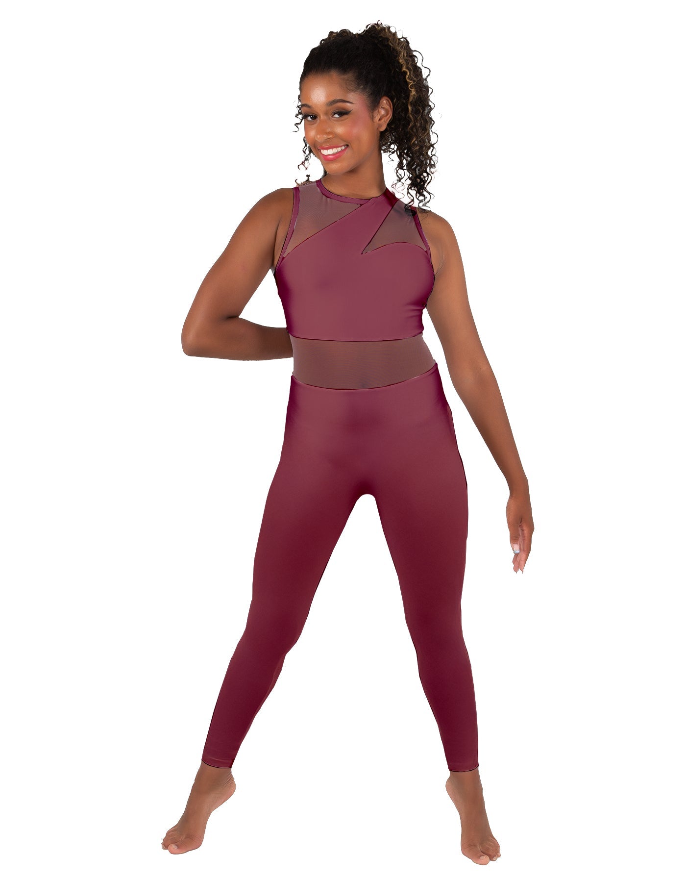 Solid Lycra Ambition Sleeveless Unitard