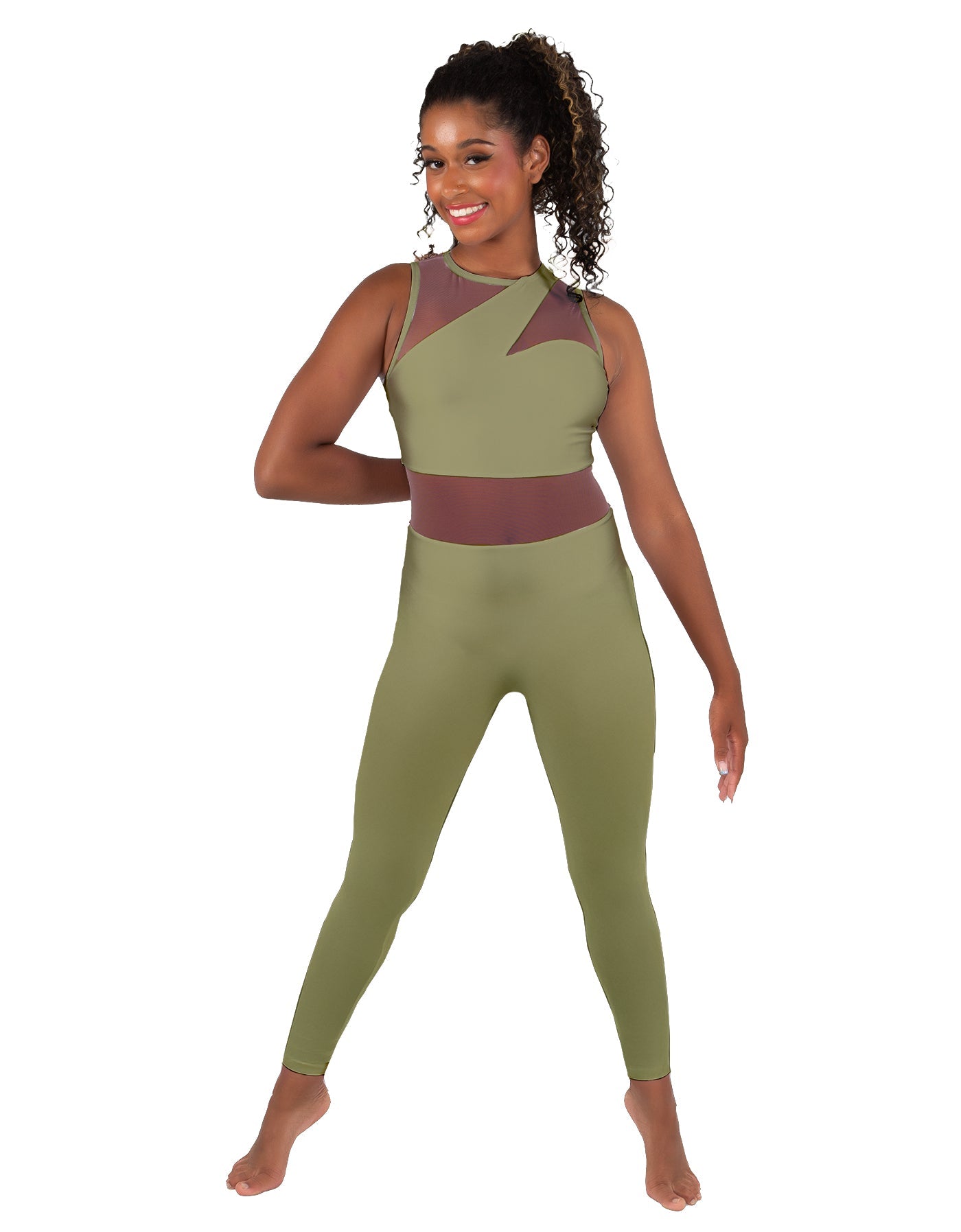 Solid Lycra Ambition Sleeveless Unitard