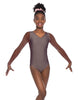 Solid Lycra Mesh LS V Neck Leotard Gymnastics