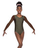 Solid Lycra Mesh LS Round Neck Leotard Gymnastics