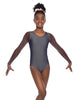 Solid Lycra Mesh LS Round Neck Leotard Gymnastics