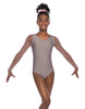 Solid Lycra Mesh LS Round Neck Leotard Gymnastics