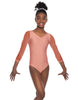 Solid Lycra Mesh 3/4 Sleeve V-Neck Leotard Gymnastics