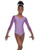 Solid Lycra Mesh 3/4 Sleeve V-Neck Leotard Gymnastics