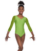 Solid Lycra Mesh 3/4 Sleeve V-Neck Leotard Gymnastics