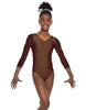 Solid Lycra Mesh 3/4 Sleeve V-Neck Leotard Gymnastics