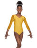 Solid Lycra Mesh 3/4 Sleeve V-Neck Leotard Gymnastics