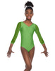 Solid Lycra Mesh 3/4 Sleeve V-Neck Leotard Gymnastics