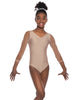 Solid Lycra Mesh 3/4 Sleeve V-Neck Leotard Gymnastics