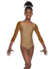 Solid Lycra Mesh 3/4 Sleeve V-Neck Leotard Gymnastics