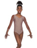 Solid Lycra Mesh 3/4 Sleeve V-Neck Leotard Gymnastics