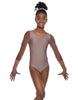Solid Lycra Mesh 3/4 Sleeve V-Neck Leotard Gymnastics