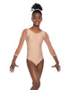 Solid Lycra Mesh 3/4 Sleeve Round Neck Leotard Gymnastics