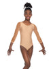 Solid Lycra Mesh 3/4 Sleeve Round Neck Leotard Gymnastics