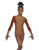 Solid Lycra Mesh 3/4 Sleeve Round Neck Leotard Gymnastics